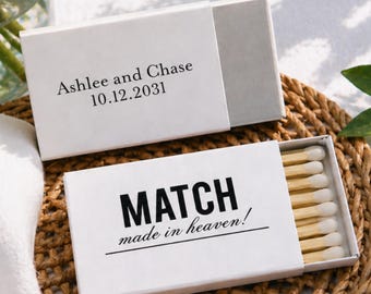 Custom Wedding Matchboxes, Match Made in Heaven, Matches Favors