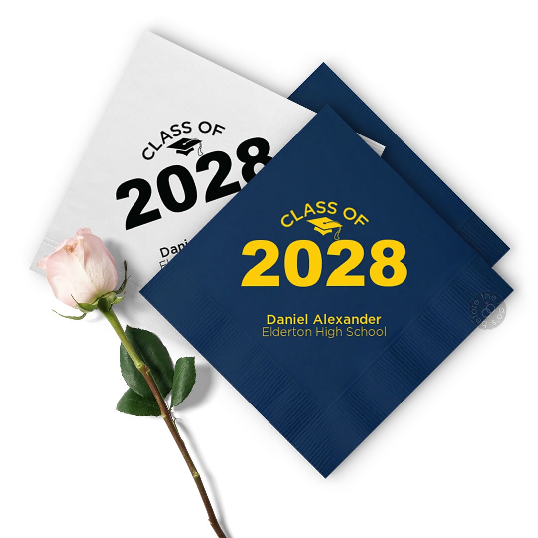 Personalized Class of Graduation Napkins Paper Graduation Napkins