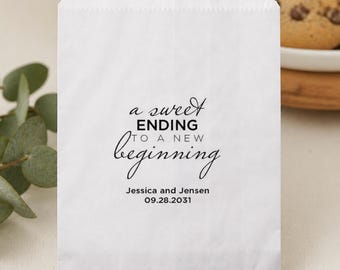 A Sweet Ending to a New Beginning, Custom Favor Bags, Cookie Table Bag