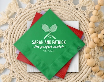 Tennis Wedding, The Perfect Match, Custom Cocktail Napkins