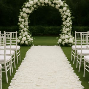 White Faux Rose Petals, Wedding Aisle and Table Decor (100 Pack)
