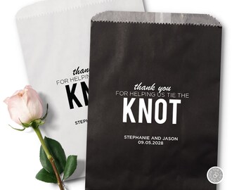 Thank You for Helping Us Tie the Knot Bags - Wedding Favor Bags - Pretzel Bags - Wedding Treat Bags - Pretzel Wedding Bags