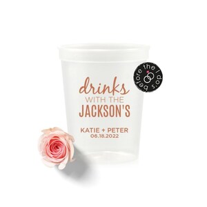 Drinks with the Cups - Stadium Plastic Cups - Personalized Cups - Custom Cups - Wedding Reception Cups - Wedding Favors - Wedding Cups