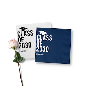 Class Of Graduation Party, Custom Cocktail Napkins, High School Grad