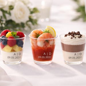 Plastic Shot Glasses (2oz), Custom Initials Wedding, Mini Cocktails, Hors d'oeuvres