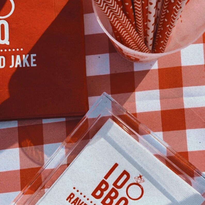 I Do BBQ Engagement Party Napkins Cocktail Napkins Paper Etsy