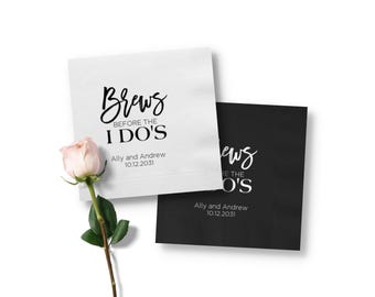 Brews Before I Do's, Custom Wedding Napkins