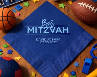Bar Mitzvah, Custom Napkins, Jewish Party Decor