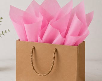 Papel de seda rosa oscuro, bolsa de regalo y embalaje para bodas