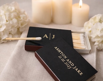 Monogram Matchbox Wedding Favors, Personalized Initials Matchboxes, Custom Wedding Matches