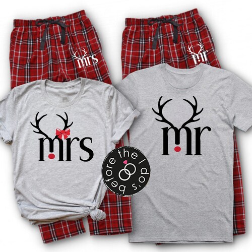 Mr. and Mrs. Christmas Pajamas Couple Pajamas Husband and Etsy