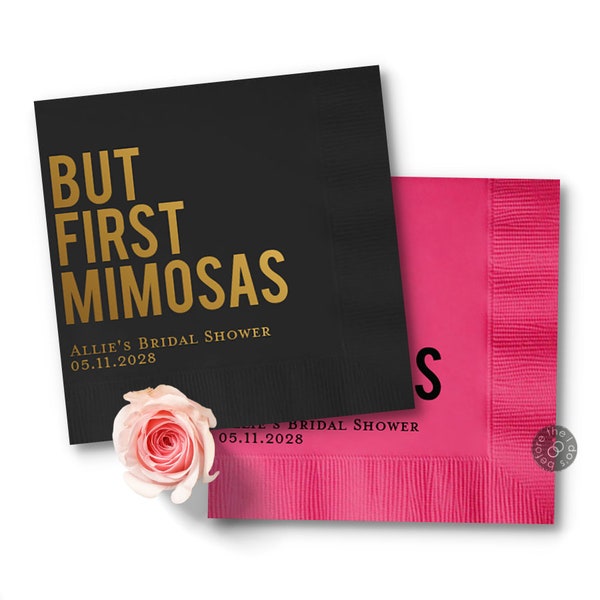 Mimosa Bridal Shower Napkins - But First Mimosas - Bridal Shower Brunch - Mimosa Bar