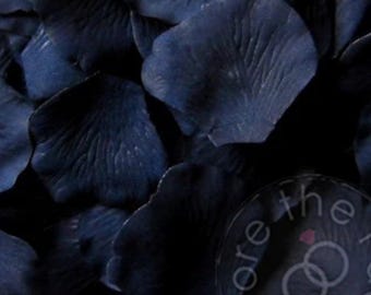 Navy Blue Faux Rose Petals, Wedding Ceremony Decor (100 Package)
