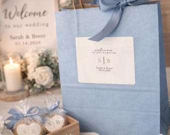 Wedding Welcome Bag, Custom Initials, Hotel Guest Bags Thank You