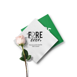 Fore Ever Golf, Custom Cocktail Napkins, Golf Themed Wedding, Country Club Wedding