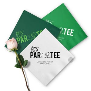 Custom Golf Wedding Napkins, Let’s Partee Custom Cocktail Napkins for Golf Course Weddings
