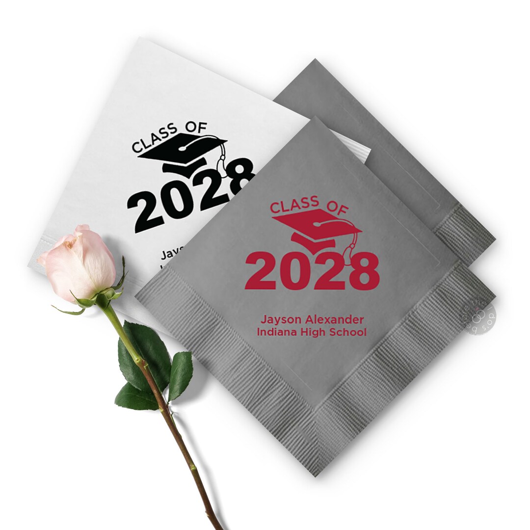 Custom Graduation Napkins - Personalized Class of Paper Napkins ...