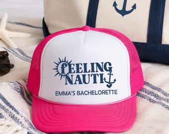 Feeling Nauti, Bachelorette Party Hats, Custom Bride Hat, Nautical Theme