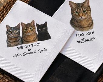Pet Napkins Personalized, Custom Photo Napkin, We Do Too