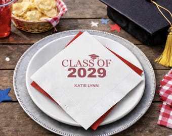 Graduation Class of, Custom Party Napkins, High School Senior