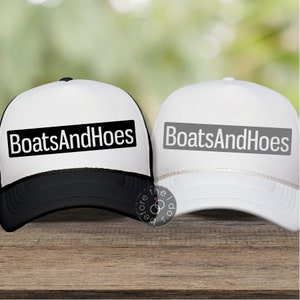 Boats and Hoes Trucker Hat - Bachelorette Party - Bachelorette Cruise - Beach Hat (2395-TH)