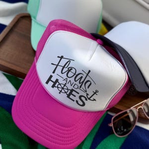 Bachelorette Trucker Hat, Floats and Hoes, Custom Beach Party