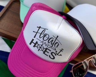 Bachelorette Trucker Hat, Floats and Hoes, Custom Beach Party