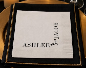 First Names Wedding, Custom Cocktail Napkins, Rehearsal Dinner Decor