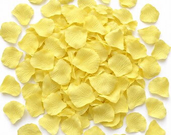 Light Yellow Petals, Faux Rose Petal, Artificial Flowers Wedding (Package of 100)
