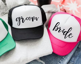 Wedding Gift Bride Baseball Cap Set - Matching Couples Hats Just Married hat SET, gifts, bride gift, Bride and groom  main image 4