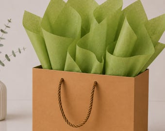 Mossy Green Tissue Paper, Gift Wrap Packaging