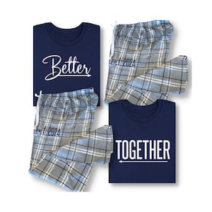 Better Together, Matching Couple Pajamas, Mr Mrs Christmas Custom
