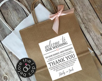 Welcome to Our Wedding Bags - Wedding Gift Bags, Wedding Tote Bags, Hotel Welcome Bag, Wedding Welcome Bags, Wedding Favor Bags