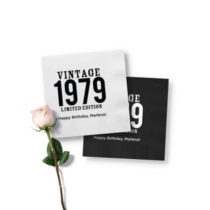 Custom Birthday Napkins, Vintage Limited Edition