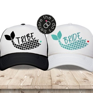 Bride or Tribe Mermaid Trucker Hat - Bride Hat - Bridesmaid Hat - Bachelorette Party - Mermaid Bachelorette - Bridal Party Hats (1969)