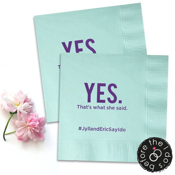 Yes That S What She Said Personalized Party Napkins Etsy