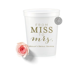 6 Paper Cups Bride to Be Perfect Cups for Bridal Shower 360ml Drunk in Love Watercolor Pink and Gold 