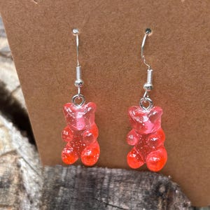Watermelon Gummy Bear Earrings I Rave Earrings, Festival Earrings, Festival Jewelry, Rave Jewelry, Festival accessories, Rave accessories.