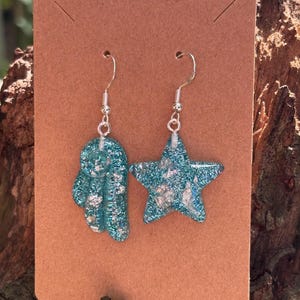 Mismatched Celestial Star Earrings I Rave Earrings, Festival Earrings, Festival Jewelry, Rave Jewelry, Festival accessories.