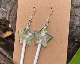 Blue Star Lollipop earrings I Earrings, Festival Earrings, Festival Jewelry, Rave Jewelry, Festival accessories, Rave accessories.