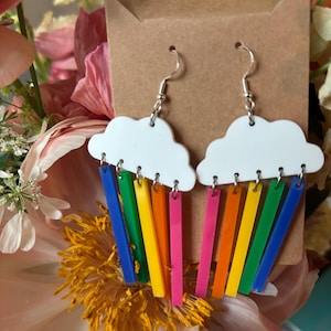 Rainbow Festival Earrings I Rave Earrings, Festival Earrings, Festival Jewelry, Rave Jewelry, Festival accessories, Rave accessories.