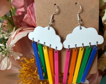 Rainbow Festival Earrings I Rave Earrings, Festival Earrings, Festival Jewelry, Rave Jewelry, Festival accessories, Rave accessories.
