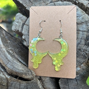 Trippy Crescent Moon earrings I Rave Earrings, Festival Earrings, Festival Jewelry, Rave Jewelry, Festival accessories, Rave accessories.