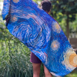 Van Gogh Inspired Pashmina I Festival, Rave, EDM, Rave scarf, Festival scarf, Festival accessories, Rave accessories, EDM accessories.