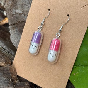 Happy Pill Kawaii Earrings I Rave Earrings, Festival Earrings, Festival Jewelry, Rave Jewelry, Festival accessories, Rave accessories.