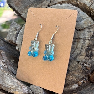 Berry-Blue Gummy Bear Earrings I Rave Earrings, Festival Earrings, Festival Jewelry, Rave Jewelry, Festival accessories, Rave accessories.