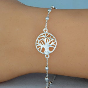 Sterling Silver Tree of Life Bracelet: Motherhood Symbol Jewelry