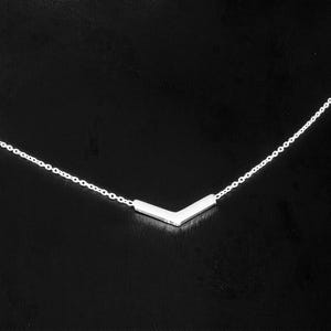 Dainty Sterling Silver Chevron Necklace: Wishbone Pendant