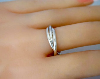 Sterling Silver Trinity Band, Sterling Silver Russian Wedding Ring, Sterling Silver Rolling Band Ring R10430