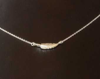 Dainty Sterling Silver Necklace, Petite Sterling Silver Leaf Necklace N00519